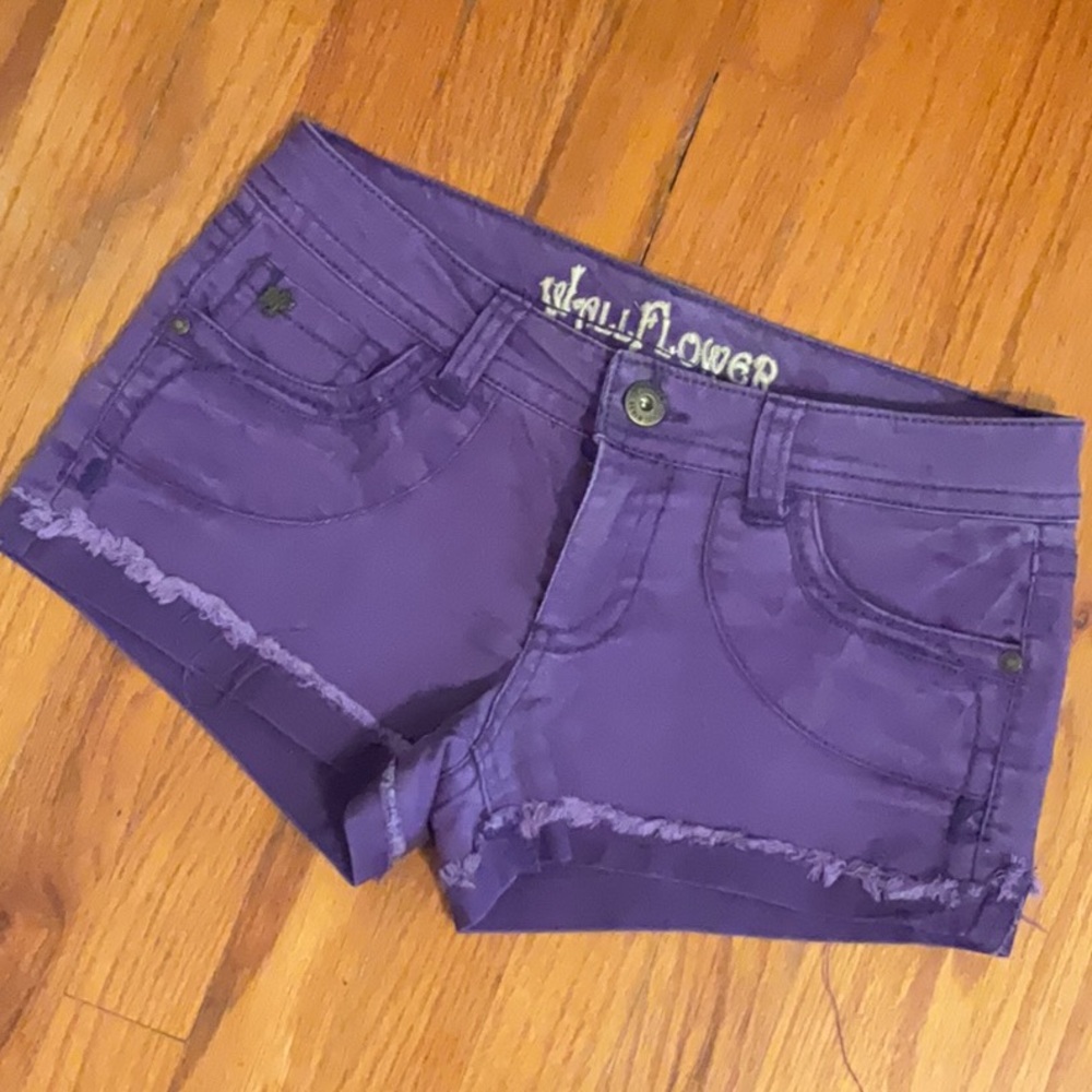 Wallflower Purple Jean Shorts